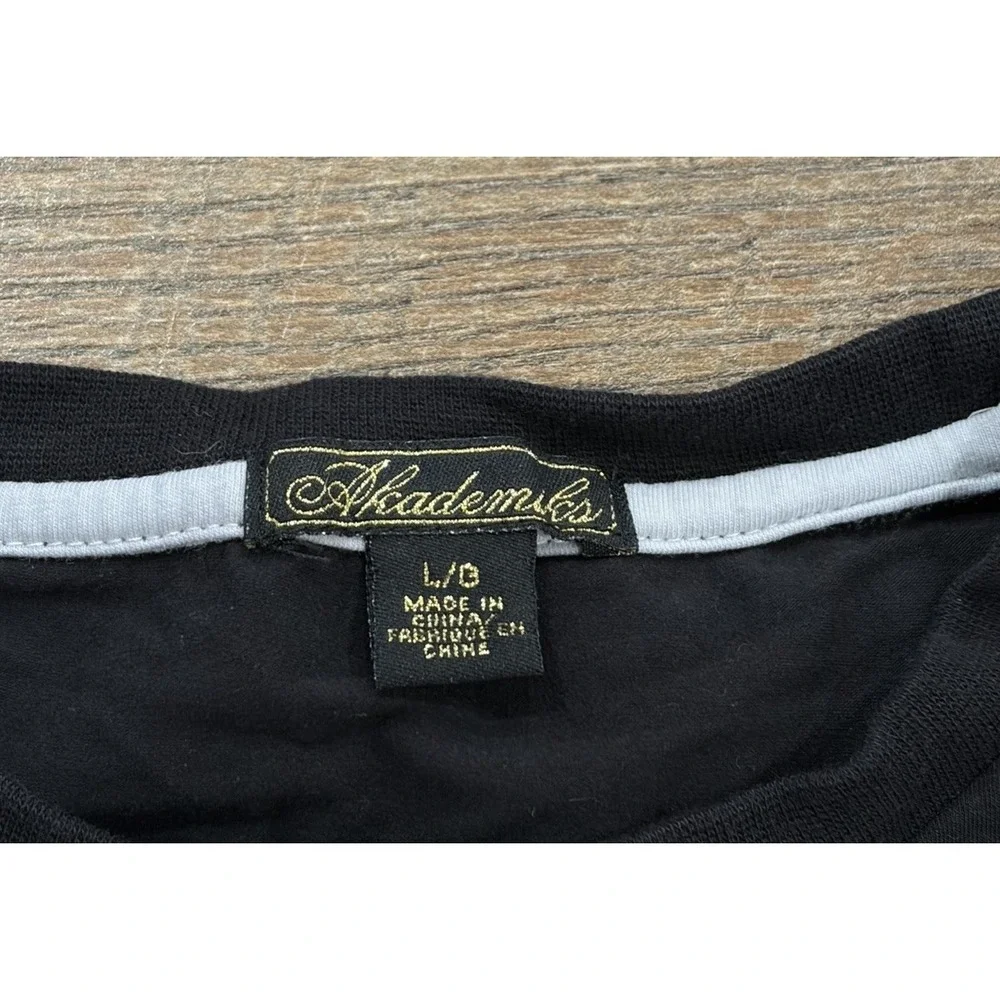 Vintage Y2k Akademiks Studded Baby Top Shirt Black White Large Grunge - Picture 3 of 7